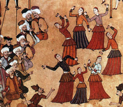 Köçek Dancers, miniature from the Surname